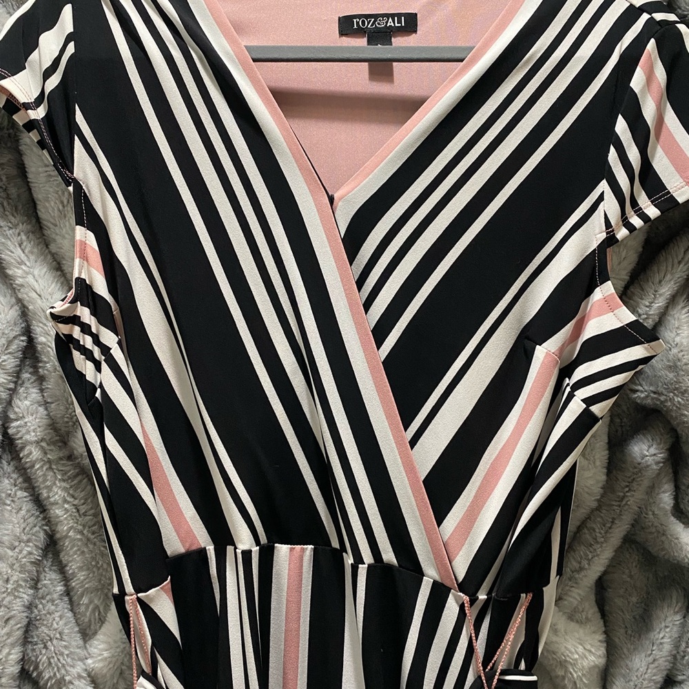Striped belted dress Large